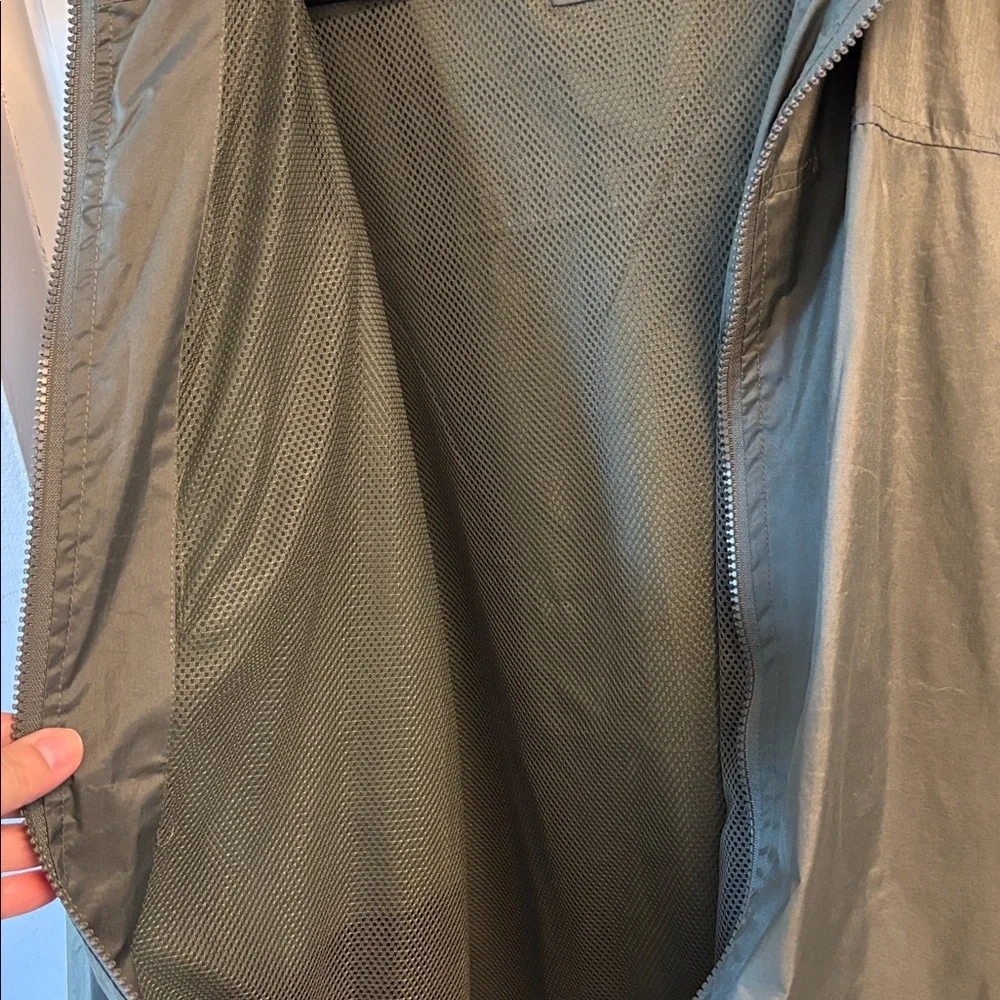 Men’s XXL Lightweight Hooded Windbreaker Jacket Green Full Zip - Picture 3 of 7